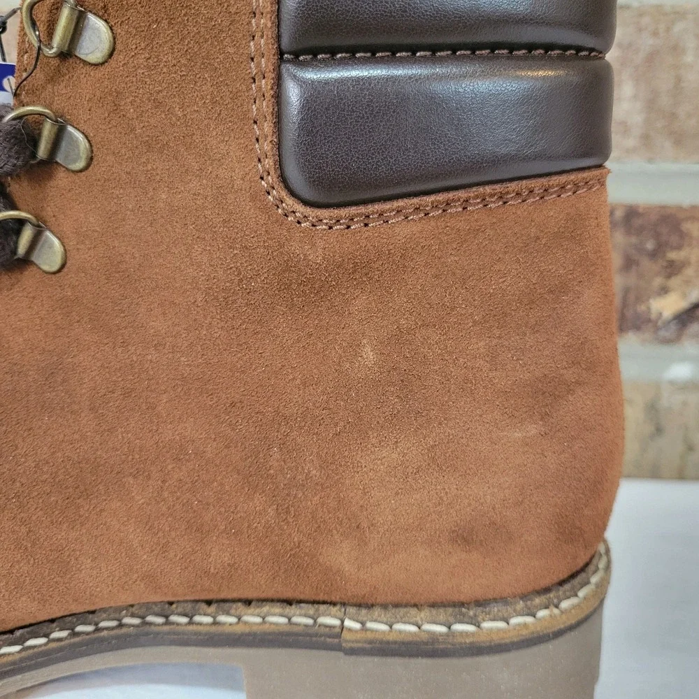 NEW Bos & Co Harper Brown Suede Waterproof Lace Up Boots Mens 42
